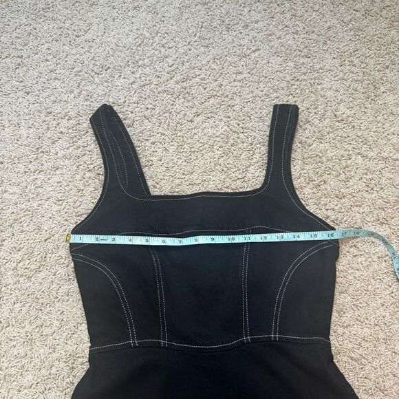 Reformation Black Corset Jean Dress size 6 Davies Bustier Denim Mini Dress - Picture 3 of 7